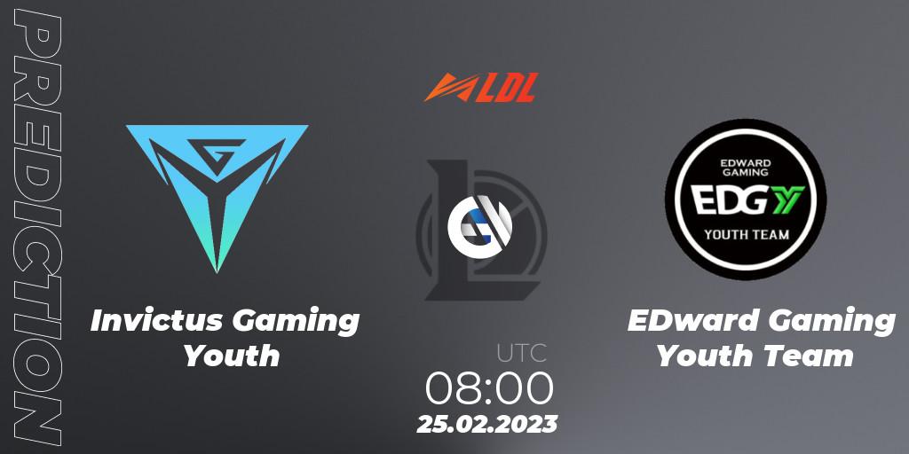 Invictus Gaming Youth vs EDward Gaming Youth Team: Match Prediction. 25.02.2023 at 09:00, LoL, LDL 2023 - Regular Season