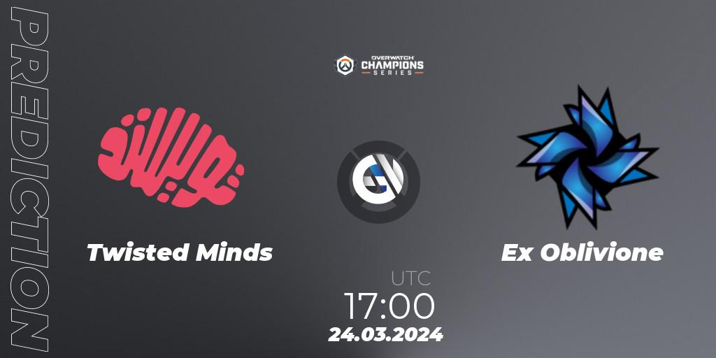 Twisted Minds vs Ex Oblivione: Match Prediction. 24.03.2024 at 17:00, Overwatch, Overwatch Champions Series 2024 - EMEA Stage 1 Main Event