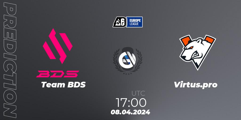 Team BDS vs Virtus.pro: Match Prediction. 08.04.2024 at 18:00, Rainbow Six, Europe League 2024 - Stage 1