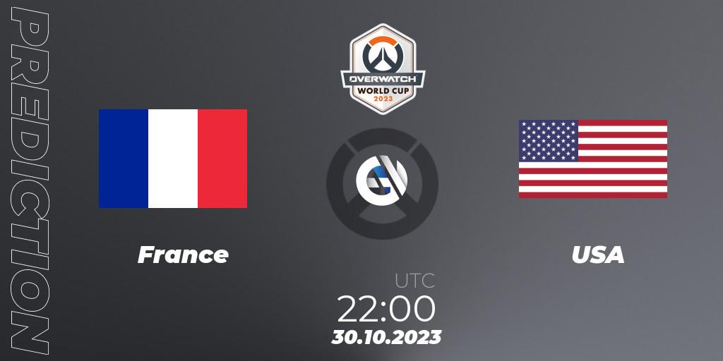 France vs USA: Match Prediction. 30.10.23, Overwatch, Overwatch World Cup 2023