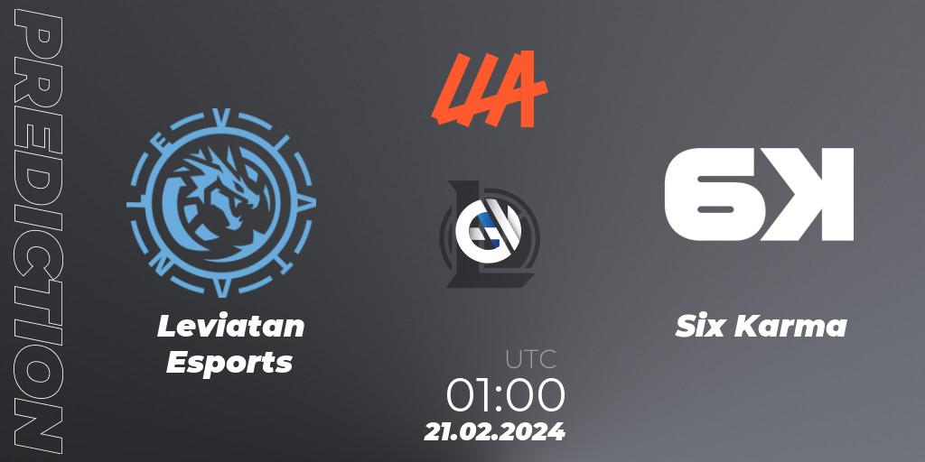 Leviatan Esports vs Six Karma: Match Prediction. 21.02.24, LoL, LLA 2024 Opening Group Stage