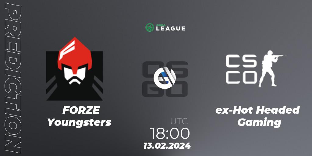 FORZE Youngsters vs ex-Hot Headed Gaming: Match Prediction. 13.02.2024 at 18:00, Counter-Strike (CS2), ESEA Season 48: Advanced Division - Europe