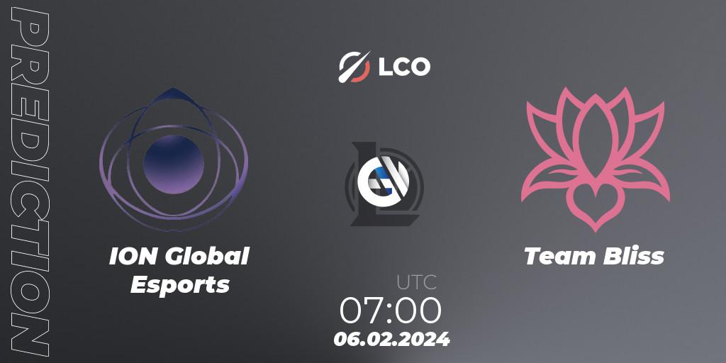 ION Global Esports vs Team Bliss: Match Prediction. 06.02.24, LoL, LCO Split 1 2024 - Group Stage