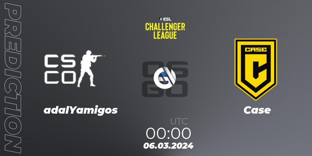 adalYamigos vs Case: Match Prediction. 06.03.2024 at 00:20, Counter-Strike (CS2), ESL Challenger League Season 47: South America