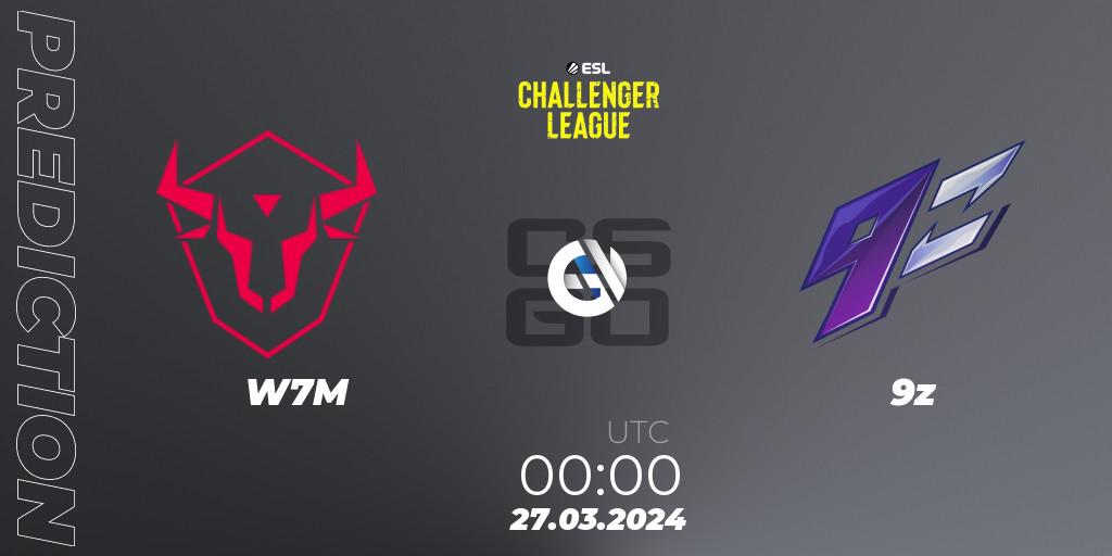 W7M vs 9z: Match Prediction. 27.03.24, CS2 (CS:GO), ESL Challenger League Season 47: South America