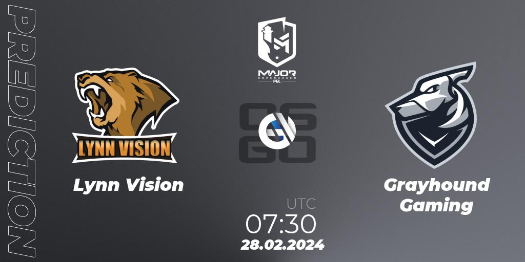 Lynn Vision vs Grayhound Gaming: Match Prediction. 28.02.24, CS2 (CS:GO), PGL CS2 Major Copenhagen 2024 Asia RMR