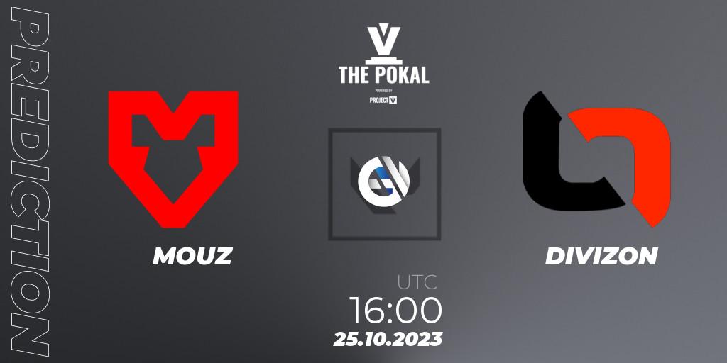 MOUZ vs DIVIZON: Match Prediction. 25.10.2023 at 16:00, VALORANT, PROJECT V 2023: THE POKAL