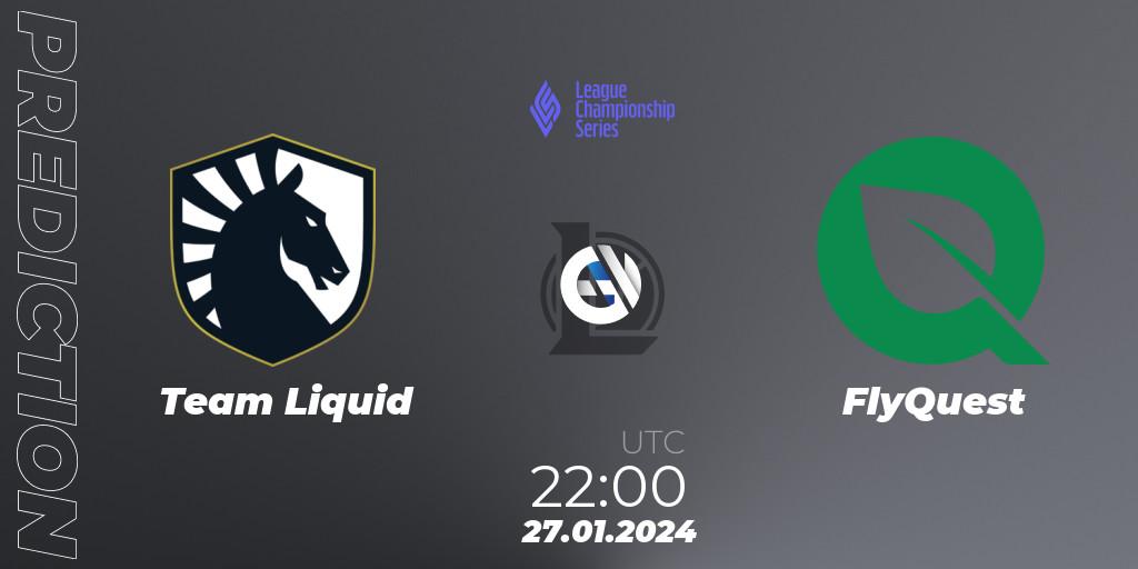 Team Liquid vs FlyQuest: Match Prediction. 27.01.24, LoL, LCS Spring 2024 - Group Stage