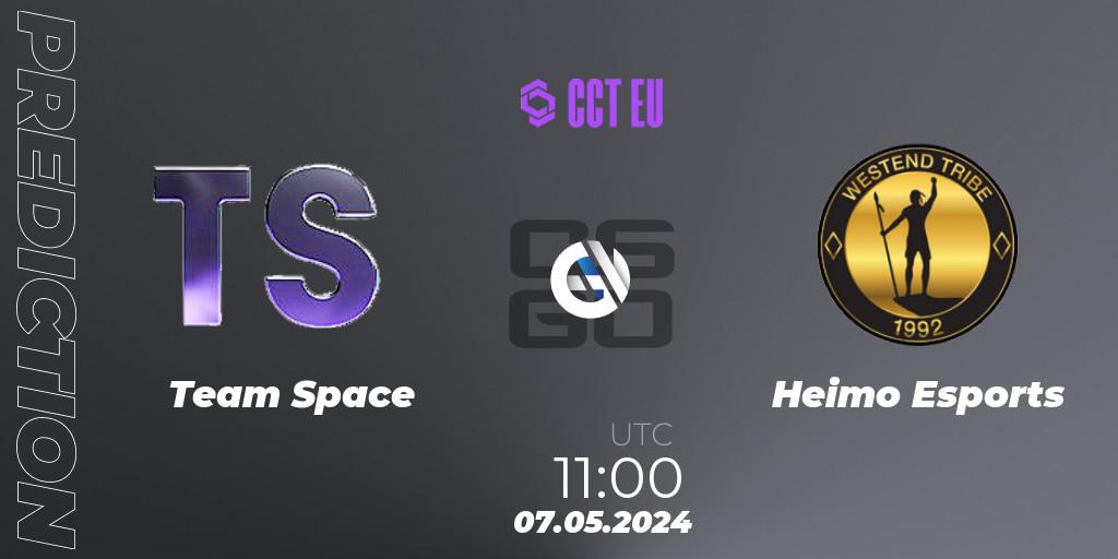Team Space vs Heimo Esports: Match Prediction. 07.05.2024 at 11:00, Counter-Strike (CS2), CCT Season 2 European Series #3 Play-In