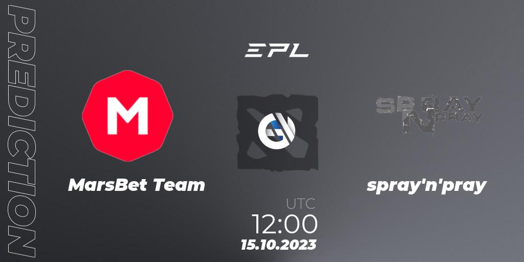 MarsBet Team vs spray'n'pray: Match Prediction. 15.10.23, Dota 2, European Pro League Season 13