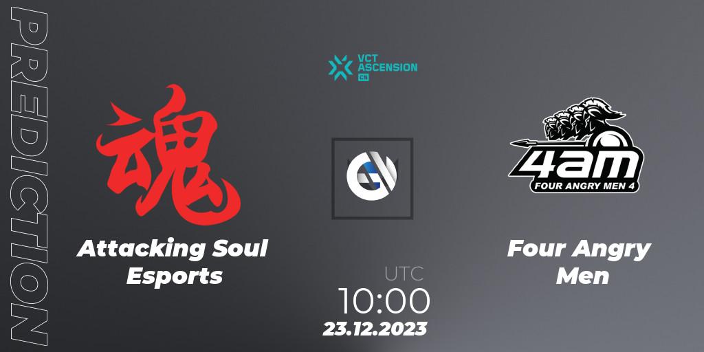 Attacking Soul Esports vs Four Angry Men: Match Prediction. 23.12.23, VALORANT, VALORANT China Ascension 2023