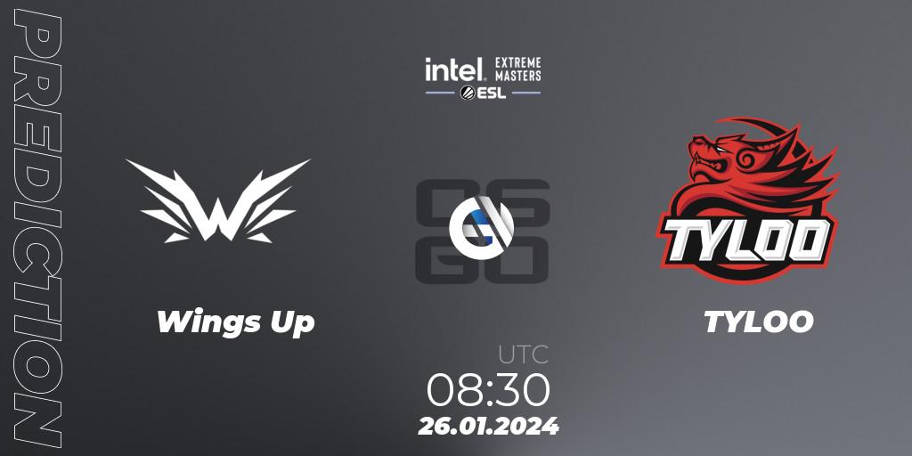 Wings Up vs TYLOO: Match Prediction. 26.01.24, CS2 (CS:GO), Intel Extreme Masters China 2024: Asian Closed Qualifier