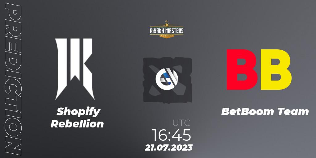 Shopify Rebellion vs BetBoom Team: Match Prediction. 21.07.23, Dota 2, Riyadh Masters 2023 - Group Stage
