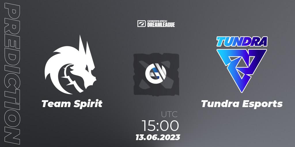 Team Spirit vs Tundra Esports: Match Prediction. 13.06.23, Dota 2, DreamLeague Season 20 - Group Stage 1