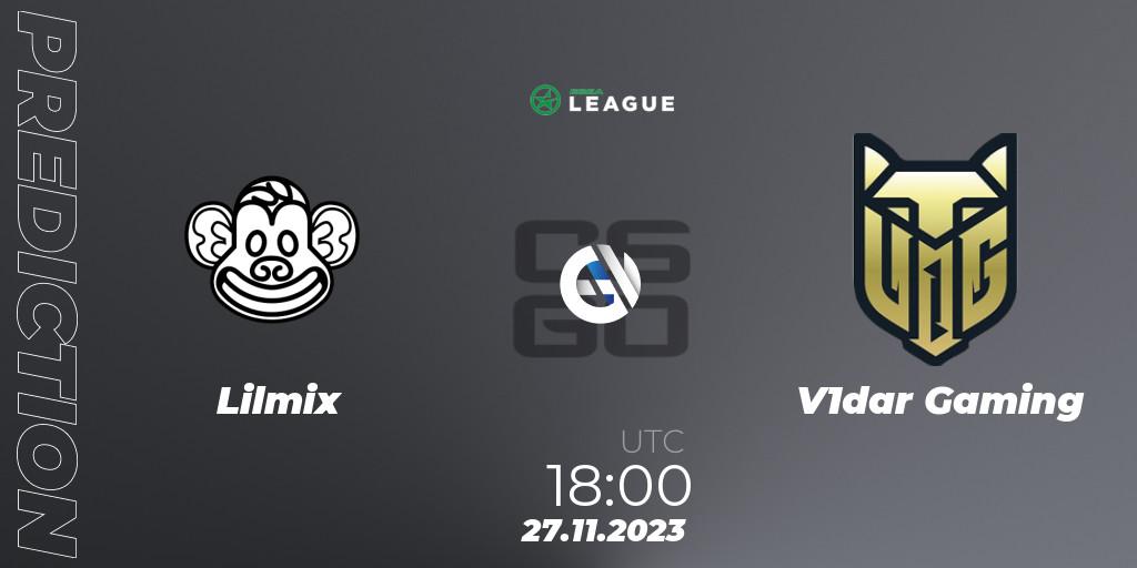 Lilmix vs V1dar Gaming: Match Prediction. 27.11.2023 at 18:00, Counter-Strike (CS2), ESEA Season 47: Advanced Division - Europe