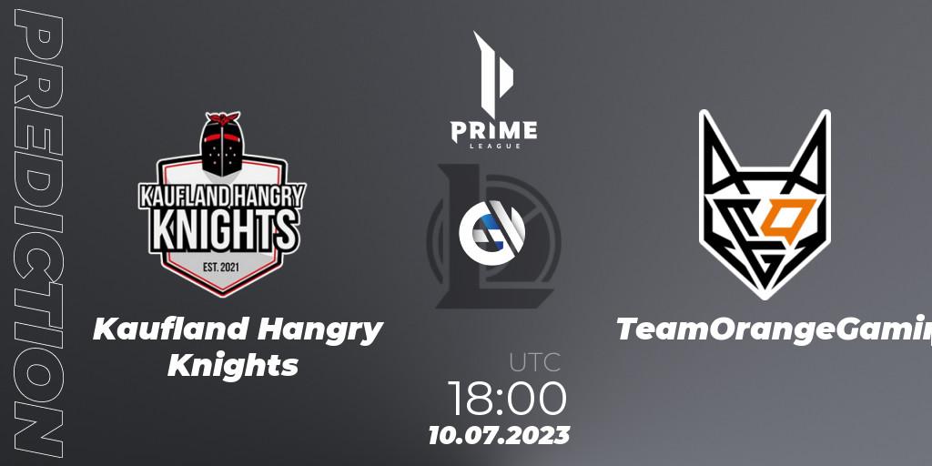 Kaufland Hangry Knights vs TeamOrangeGaming: Match Prediction. 10.07.2023 at 20:00, LoL, Prime League 2nd Division Summer 2023