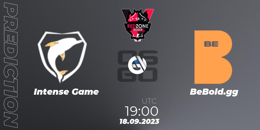 Intense Game vs BeBold.gg: Match Prediction. 20.09.2023 at 17:00, Counter-Strike (CS2), RedZone PRO League 2023 Season 6