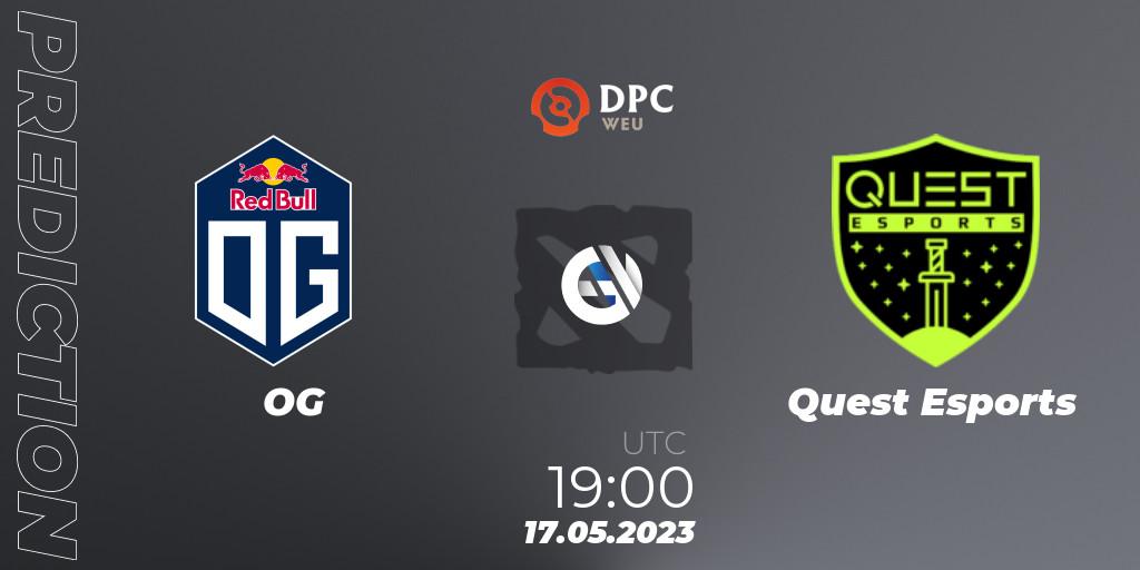 OG vs PSG Quest: Match Prediction. 17.05.2023 at 18:57, Dota 2, DPC 2023 Tour 3: WEU Division I (Upper)