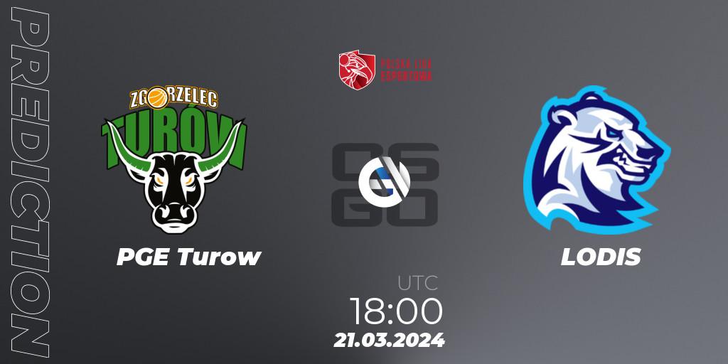 PGE Turow vs LODIS: Match Prediction. 21.03.24, CS2 (CS:GO), Polska Liga Esportowa 2024: Split #1