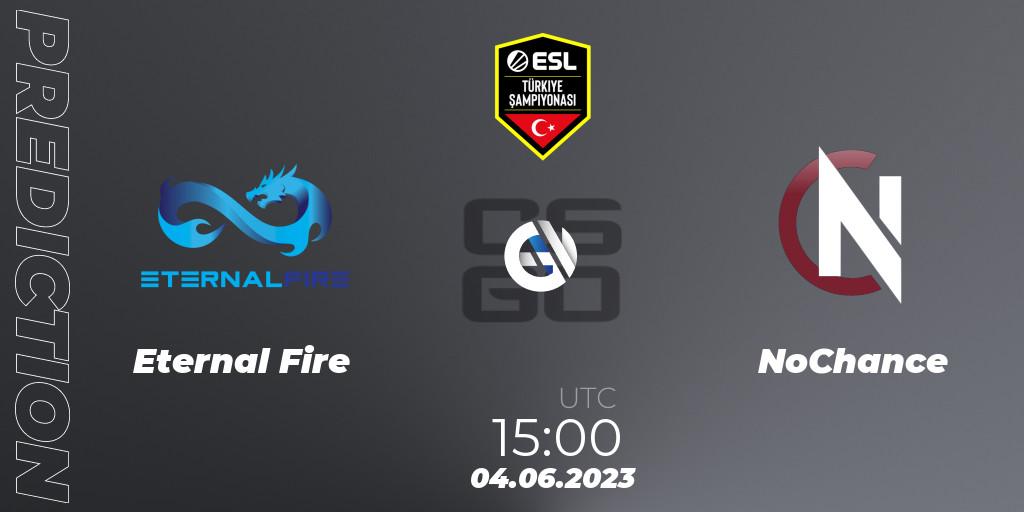 Eternal Fire vs NoChance: Match Prediction. 04.06.23, CS2 (CS:GO), ESL Turkey Championship Season 12