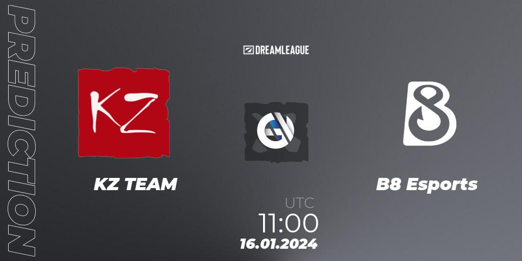 KZ TEAM vs B8 Esports: Match Prediction. 16.01.24, Dota 2, DreamLeague Season 22: Western Europe Closed Qualifier