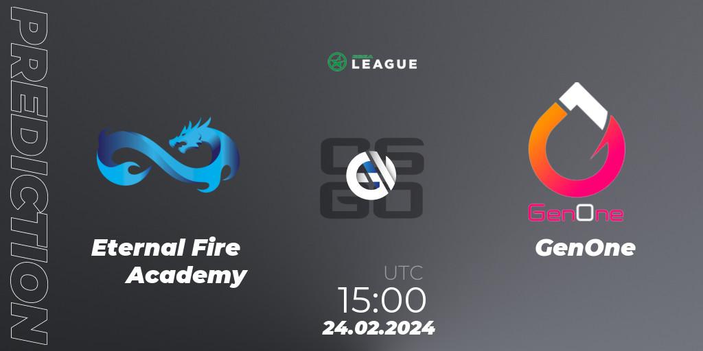 Eternal Fire Academy vs GenOne: Match Prediction. 24.02.24, CS2 (CS:GO), ESEA Season 48: Advanced Division - Europe