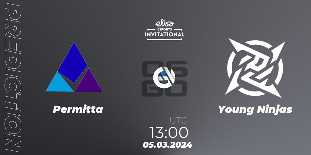 Permitta vs Young Ninjas: Match Prediction. 05.03.24, CS2 (CS:GO), Elisa Invitational Spring 2024 Contenders