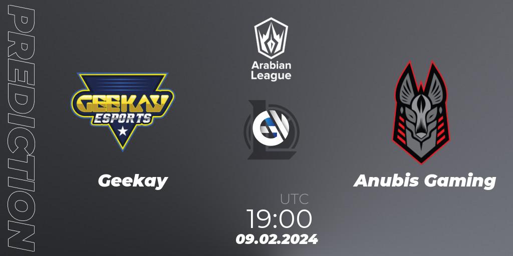 Geekay vs Anubis Gaming: Match Prediction. 09.02.2024 at 19:00, LoL, Arabian League Spring 2024
