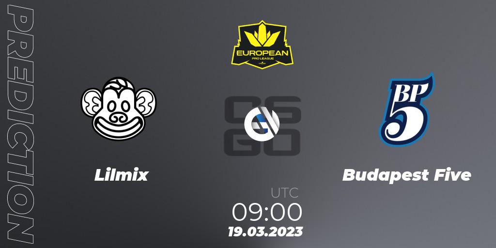 Lilmix vs Budapest Five: Match Prediction. 19.03.23, CS2 (CS:GO), European Pro League Season 7: Division 2