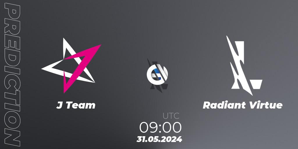 J Team vs Radiant Virtue: Match Prediction. 31.05.2024 at 09:00, Wild Rift, Wild Rift Super League Summer 2024 - 5v5 Tournament Group Stage
