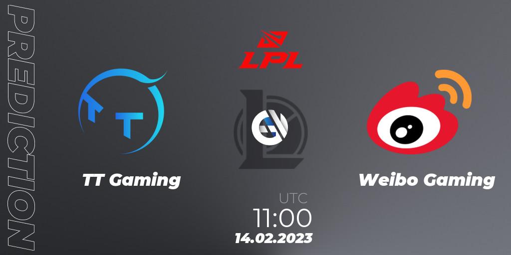 TT Gaming vs Weibo Gaming: Match Prediction. 14.02.23, LoL, LPL Spring 2023 - Group Stage