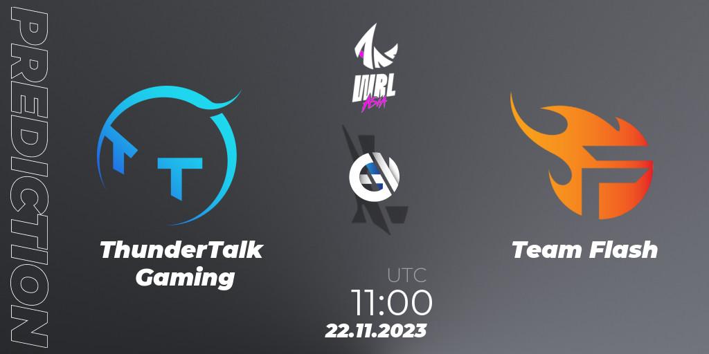 ThunderTalk Gaming vs Team Flash: Match Prediction. 22.11.2023 at 11:00, Wild Rift, WRL Asia 2023 - Season 2 - Regular Season