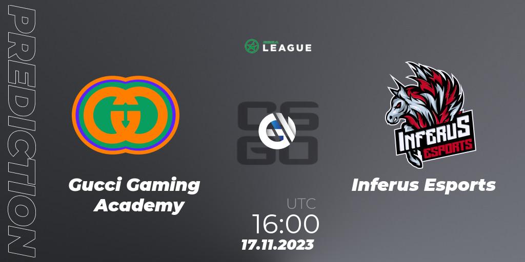Gucci Gaming Academy vs Inferus Esports: Match Prediction. 20.11.2023 at 19:00, Counter-Strike (CS2), ESEA Season 47: Advanced Division - Europe