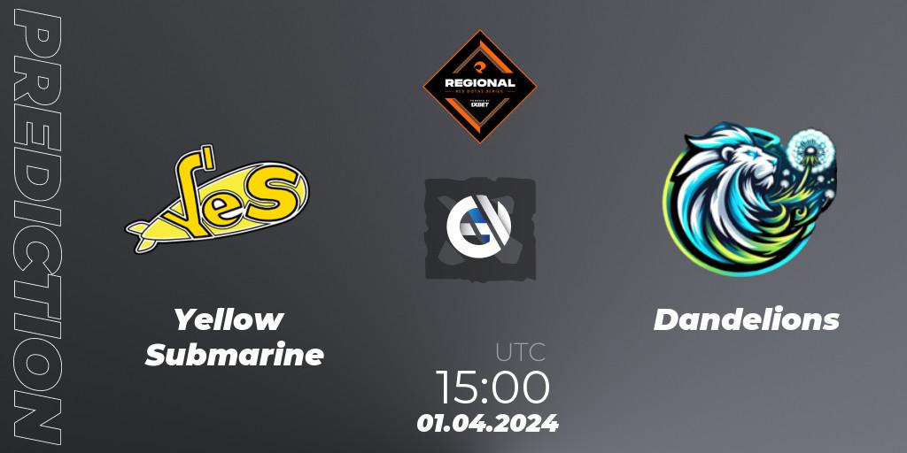 Yellow Submarine vs Dandelions: Match Prediction. 01.04.2024 at 15:30, Dota 2, RES Regional Series: EU #1