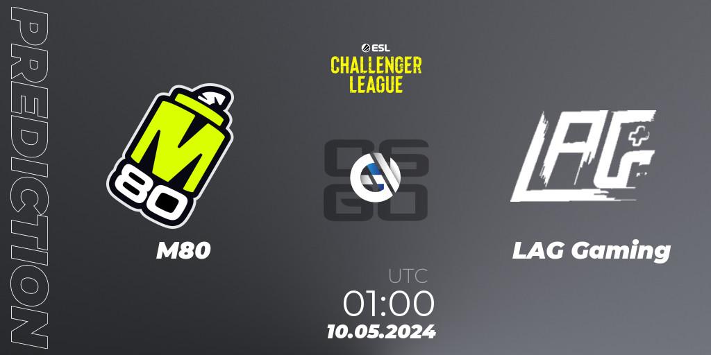 M80 vs LAG Gaming: Match Prediction. 10.05.2024 at 01:00, Counter-Strike (CS2), ESL Challenger League Season 47: North America