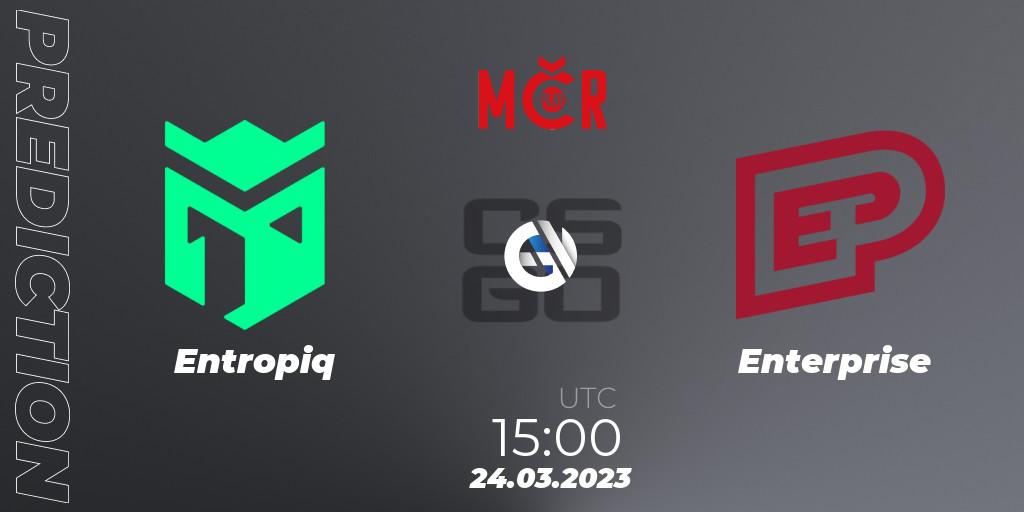 Entropiq vs Enterprise: Match Prediction. 24.03.2023 at 15:00, Counter-Strike (CS2), Tipsport Cup Prague Spring 2023: Online Stage