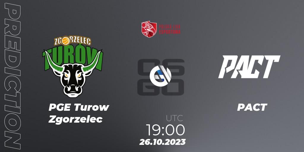 PGE Turow Zgorzelec vs PACT: Match Prediction. 26.10.23, CS2 (CS:GO), Polska Liga Esportowa 2023: Split #3