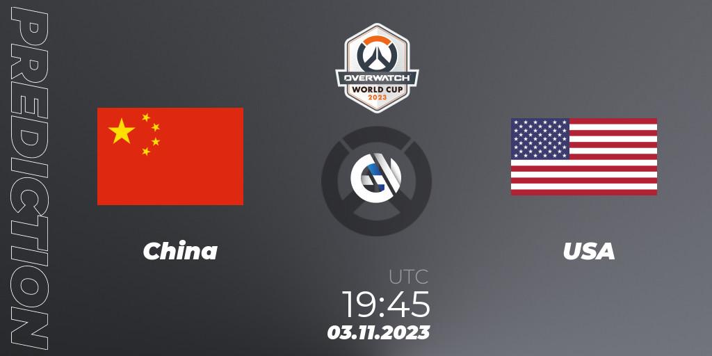 China vs USA: Match Prediction. 03.11.23, Overwatch, Overwatch World Cup 2023
