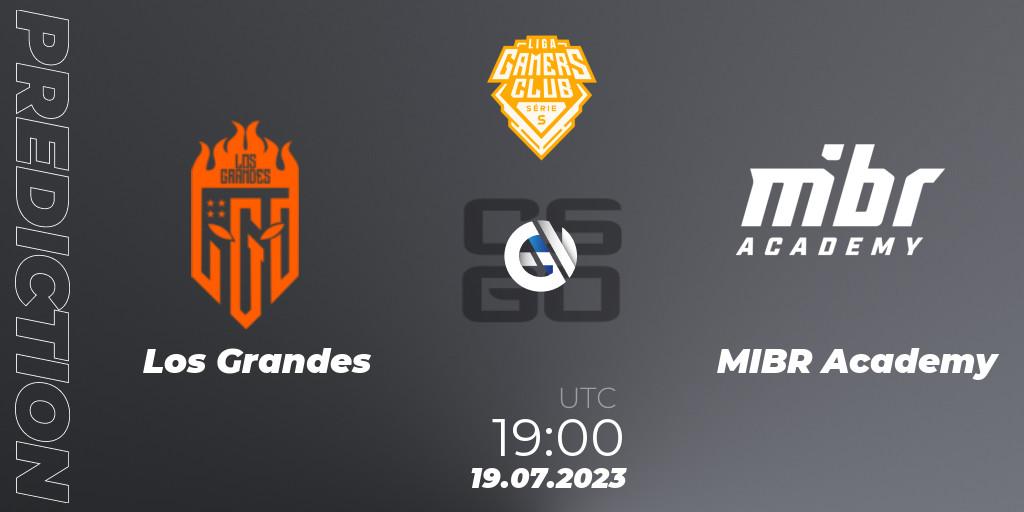 Los Grandes vs MIBR Academy: Match Prediction. 19.07.23, CS2 (CS:GO), Gamers Club Liga Série S: Season 3