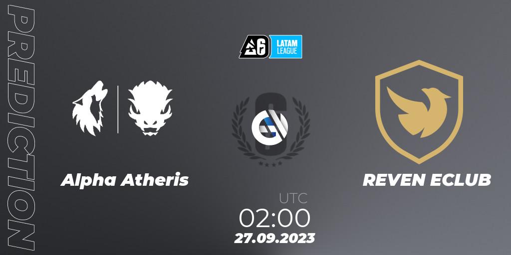 Alpha Atheris vs REVEN ECLUB: Match Prediction. 27.09.2023 at 02:00, Rainbow Six, LATAM League 2023 - Stage 2