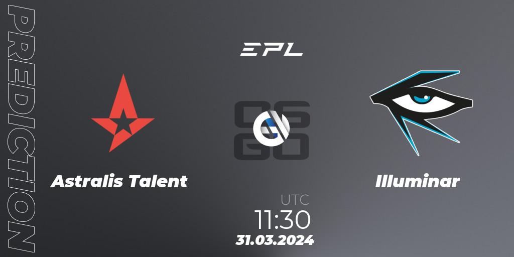 Astralis Talent vs Illuminar: Match Prediction. 30.03.24, CS2 (CS:GO), European Pro League Season 16: Division 2