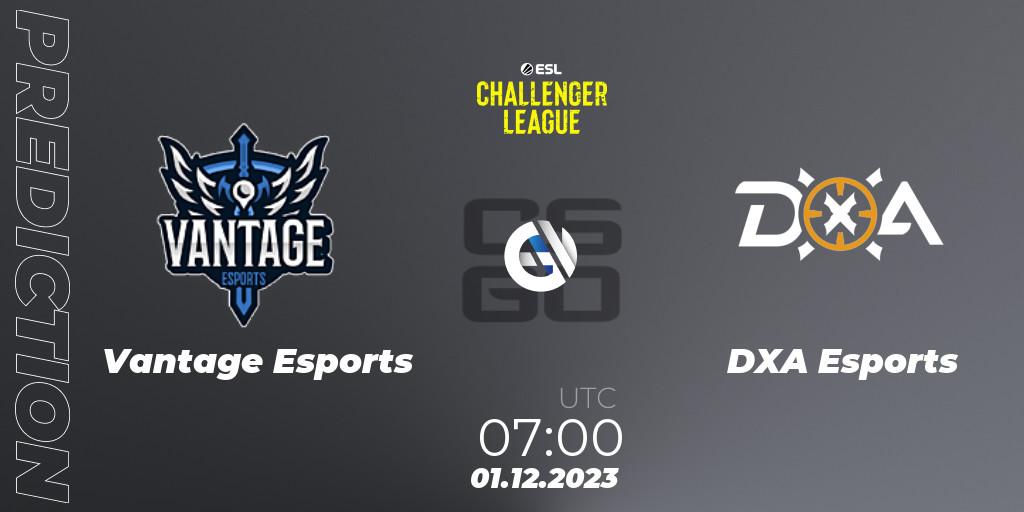 Vantage Esports vs DXA Esports: Match Prediction. 01.12.2023 at 07:00, Counter-Strike (CS2), ESL Challenger League Season 47: Oceania - Open Qualifier #2