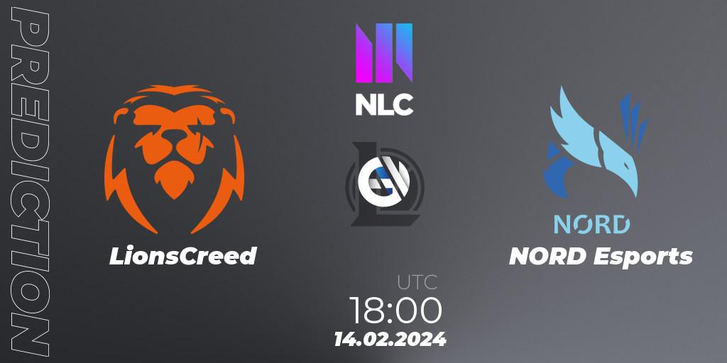 LionsCreed vs NORD Esports: Match Prediction. 14.02.24, LoL, NLC 1st Division Spring 2024