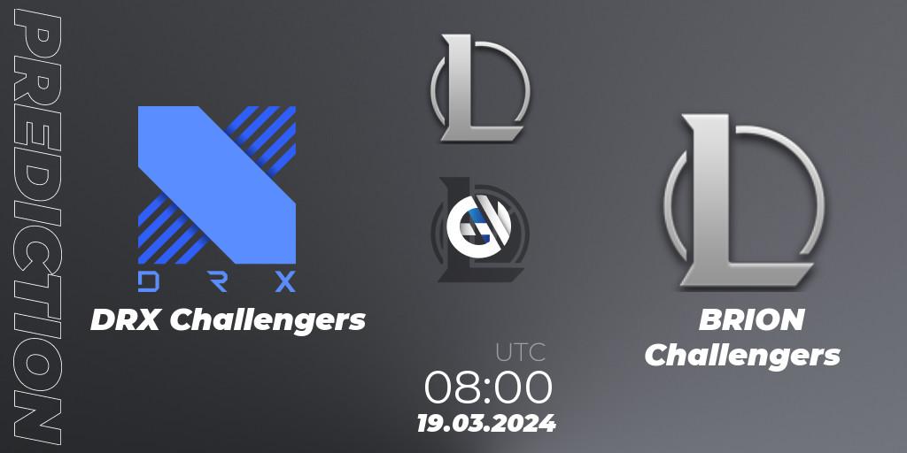 DRX Challengers vs BRION Challengers: Match Prediction. 19.03.24, LoL, LCK Challengers League 2024 Spring - Group Stage