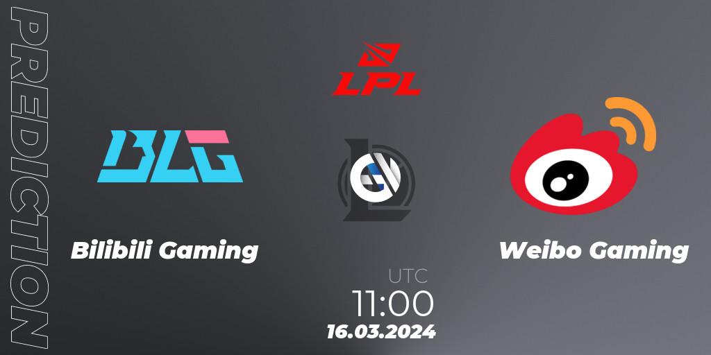 Bilibili Gaming vs Weibo Gaming: Match Prediction. 16.03.24, LoL, LPL Spring 2024 - Group Stage