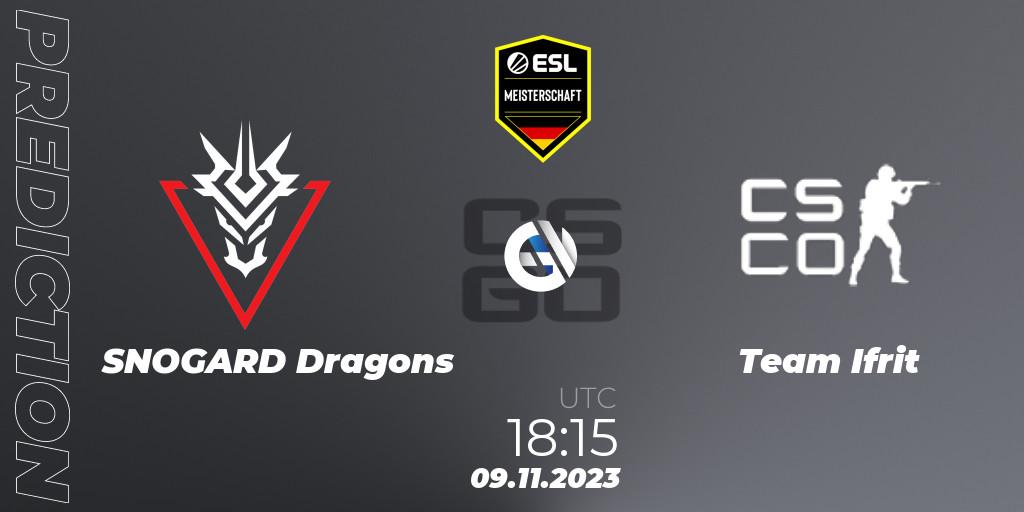 SNOGARD Dragons vs Team Ifrit: Match Prediction. 09.11.2023 at 18:15, Counter-Strike (CS2), ESL Meisterschaft: Autumn 2023