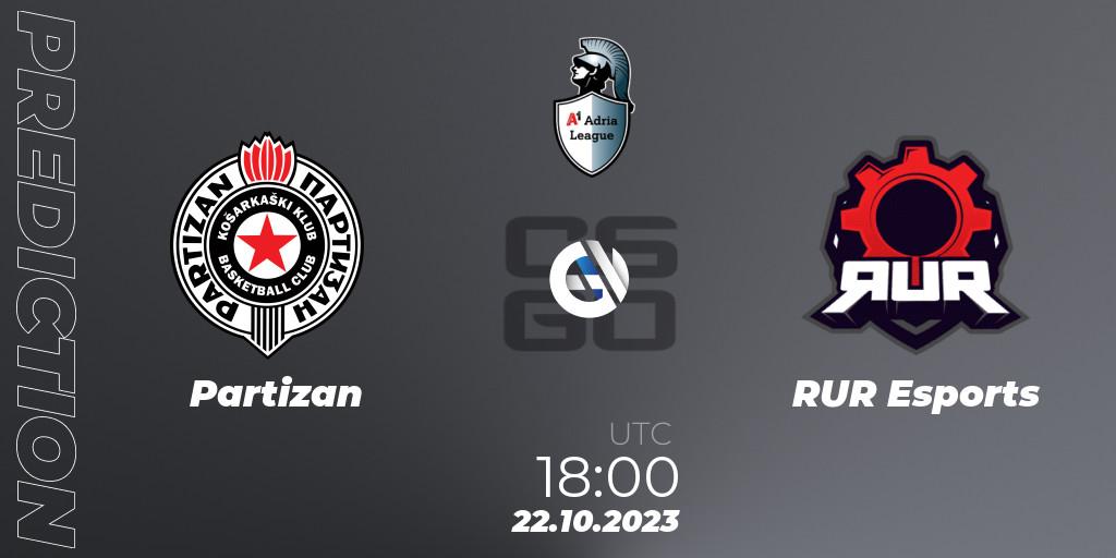Partizan vs RUR Esports: Match Prediction. 22.10.23, CS2 (CS:GO), A1 Adria League Season 12
