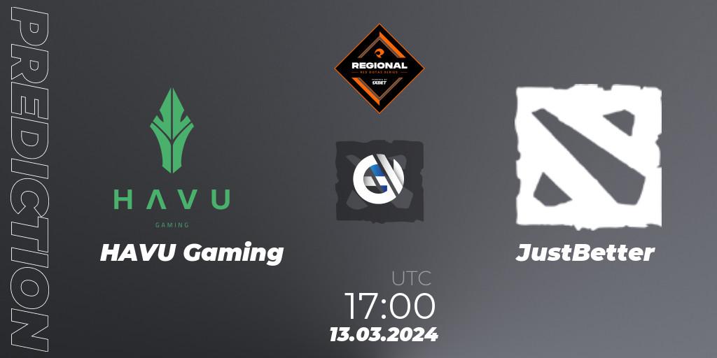 HAVU Gaming vs JustBetter: Match Prediction. 13.03.2024 at 17:00, Dota 2, RES Regional Series: EU #1