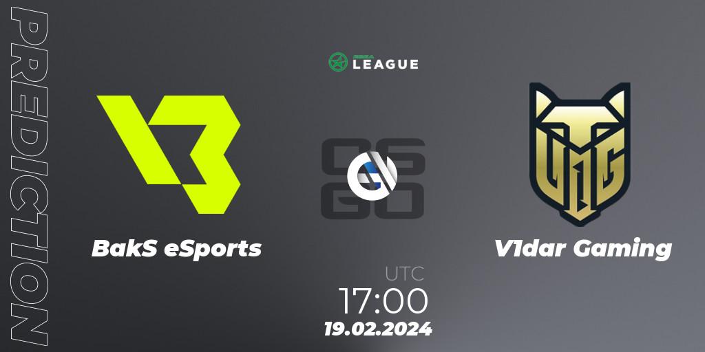 BakS eSports vs V1dar Gaming: Match Prediction. 19.02.24, CS2 (CS:GO), ESEA Season 48: Advanced Division - Europe