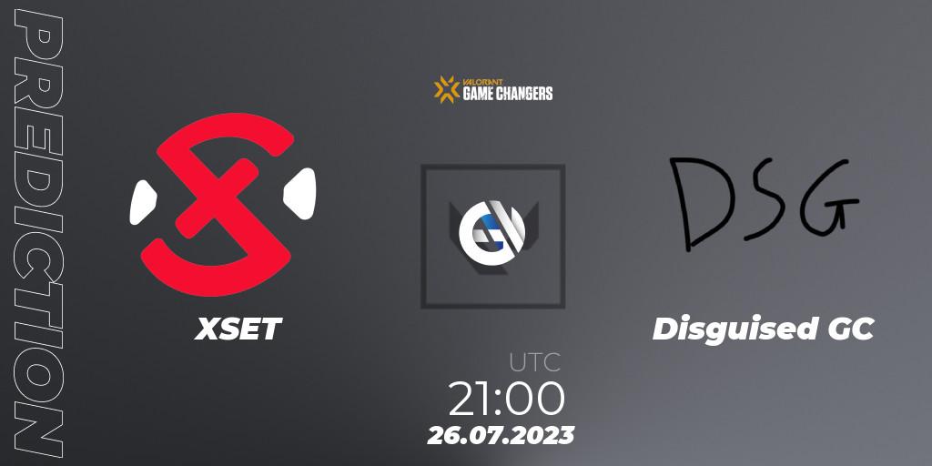 XSET vs Disguised GC: Match Prediction. 26.07.2023 at 21:00, VALORANT, VCT 2023: Game Changers North America Series S2